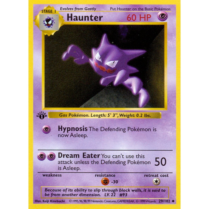 Haunter (29/102) (Shadowless) [Base Set 1st Edition]