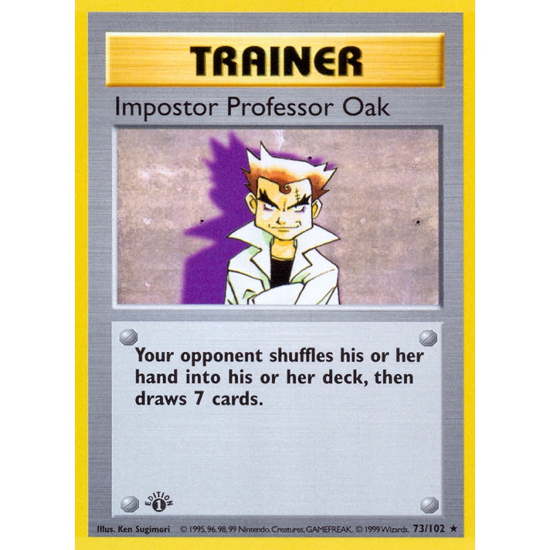 Impostor Professor Oak (73/102) (Shadowless) [Base Set 1st Edition]