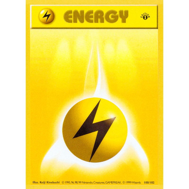 Lightning Energy (100/102) (Shadowless) [Base Set 1st Edition]