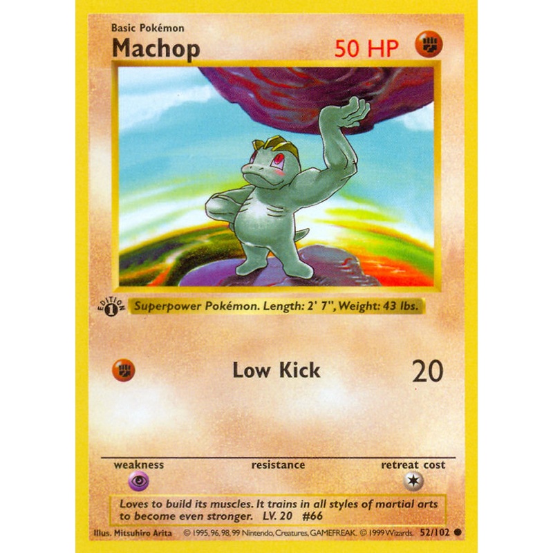 Machop (52/102) (Shadowless) [Base Set 1st Edition]