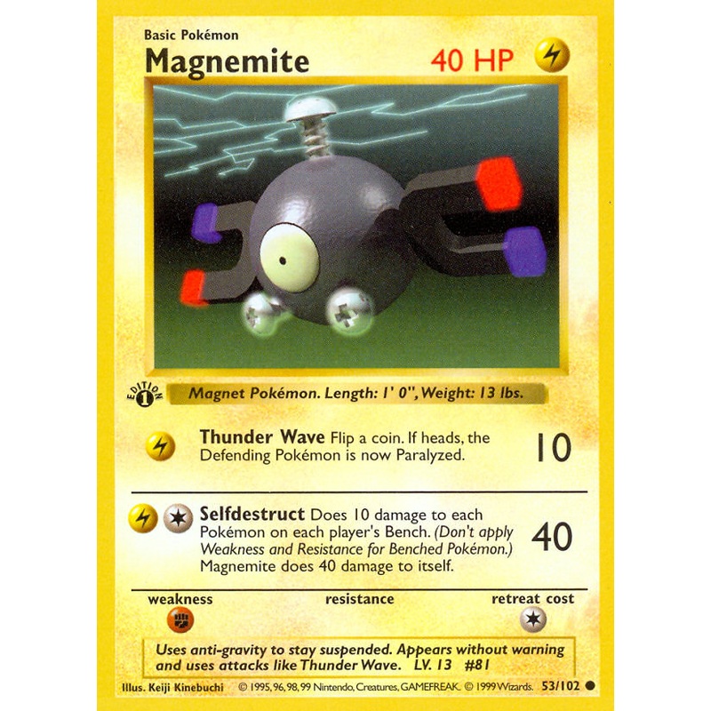 Magnemite (53/102) (Shadowless) [Base Set 1st Edition]