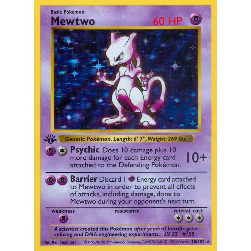 Mewtwo (10/102) (Shadowless) [Base Set 1st Edition]