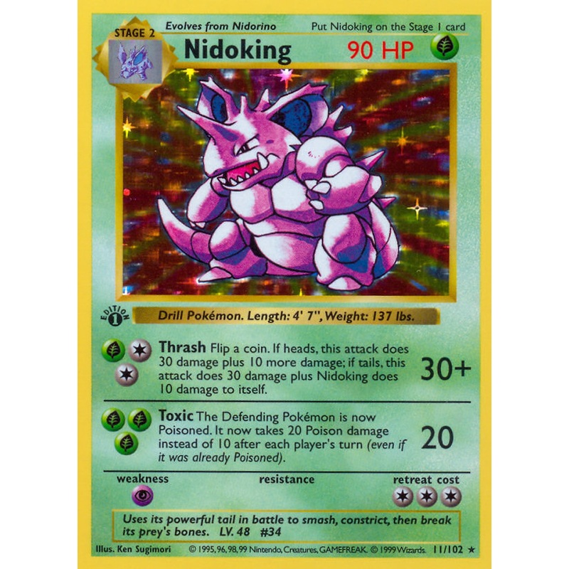 Nidoking (11/102) (Shadowless) [Base Set 1st Edition]