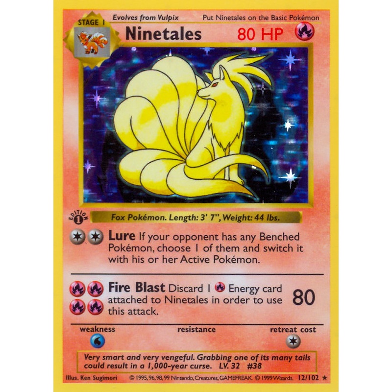 Ninetales (12/102) (Shadowless) [Base Set 1st Edition]