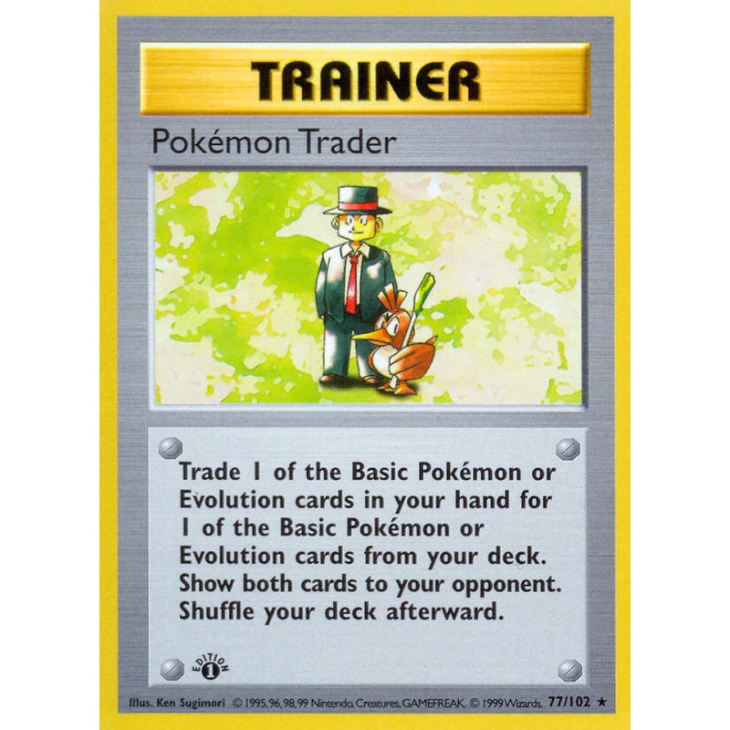 Pokemon Trader (77/102) (Shadowless) [Base Set 1st Edition]