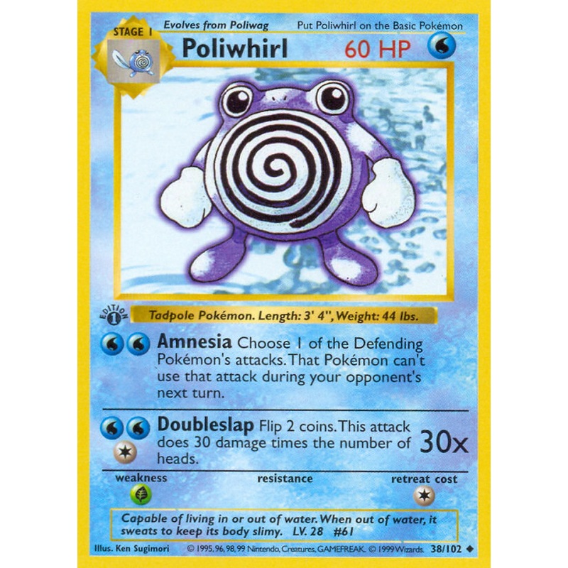 Poliwhirl (38/102) (Shadowless) [Base Set 1st Edition]