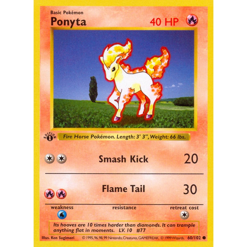 Ponyta (60/102) (Shadowless) [Base Set 1st Edition]