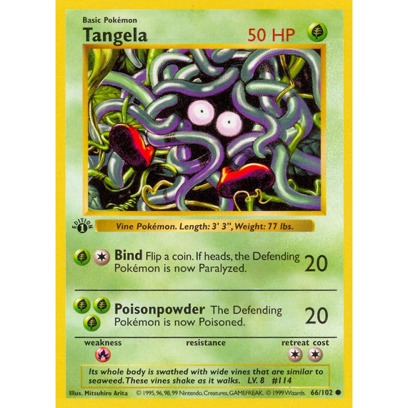 Tangela (66/102) (Shadowless) [Base Set 1st Edition]
