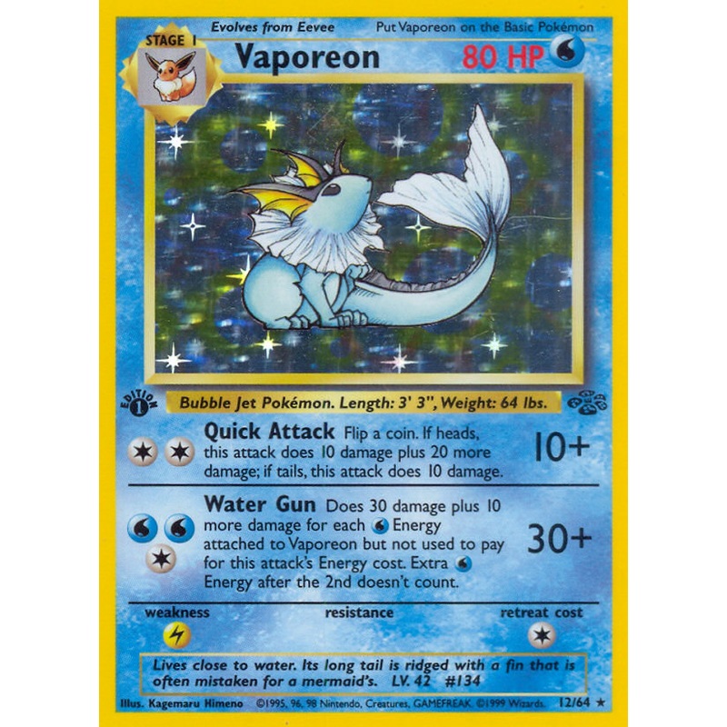 Vaporeon (12/64) [Jungle 1st Edition]
