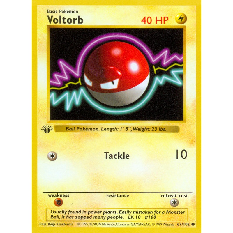 Voltorb (67/102) (Shadowless) [Base Set 1st Edition]