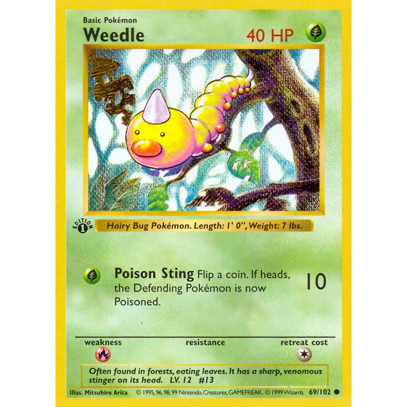 Weedle (69/102) (Shadowless) [Base Set 1st Edition]