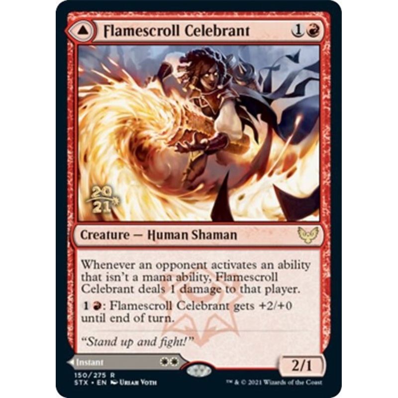 Flamescroll Celebrant // Revel in Silence [Strixhaven: School of Mages Prerelease Promos]
