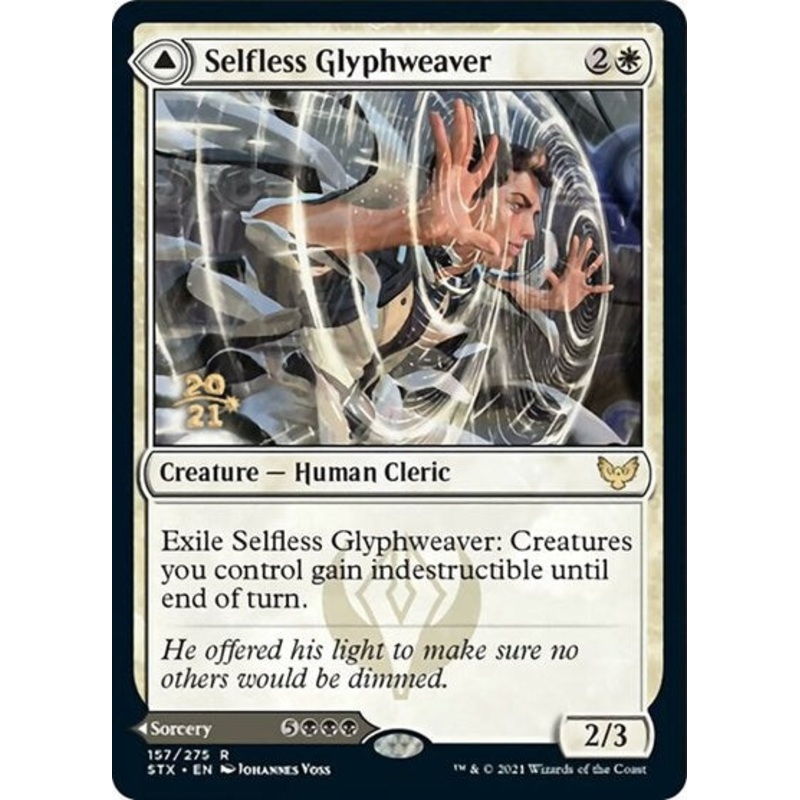Selfless Glyphweaver // Deadly Vanity [Strixhaven: School of Mages Prerelease Promos]