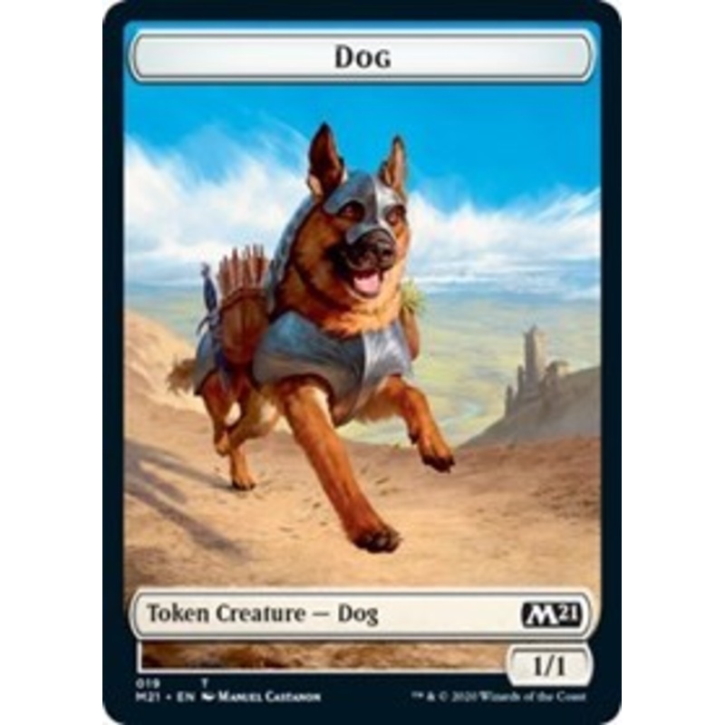 Dog // Saproling Double-Sided Token [Core Set 2021 Tokens]