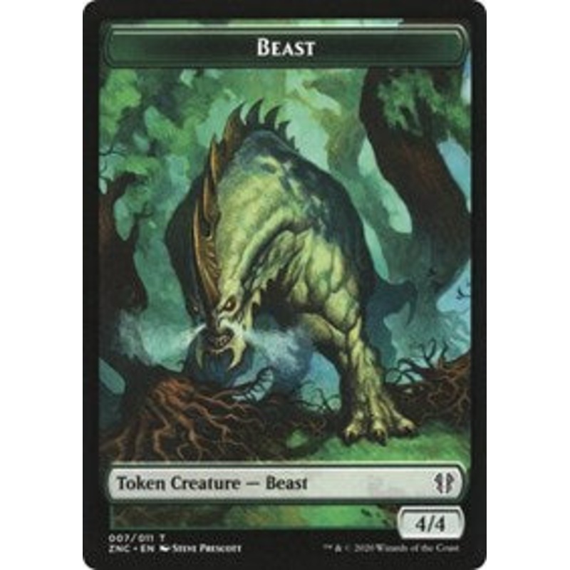 Beast // Saproling Double-Sided Token [Zendikar Rising Commander Tokens]