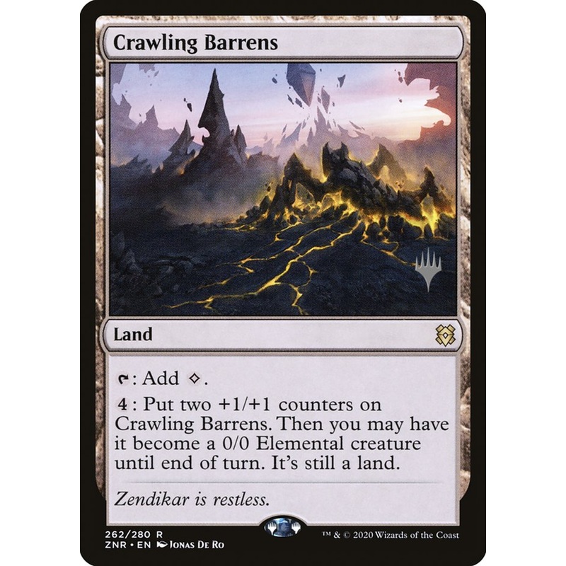 Crawling Barrens (Promo Pack) [Zendikar Rising Promos]