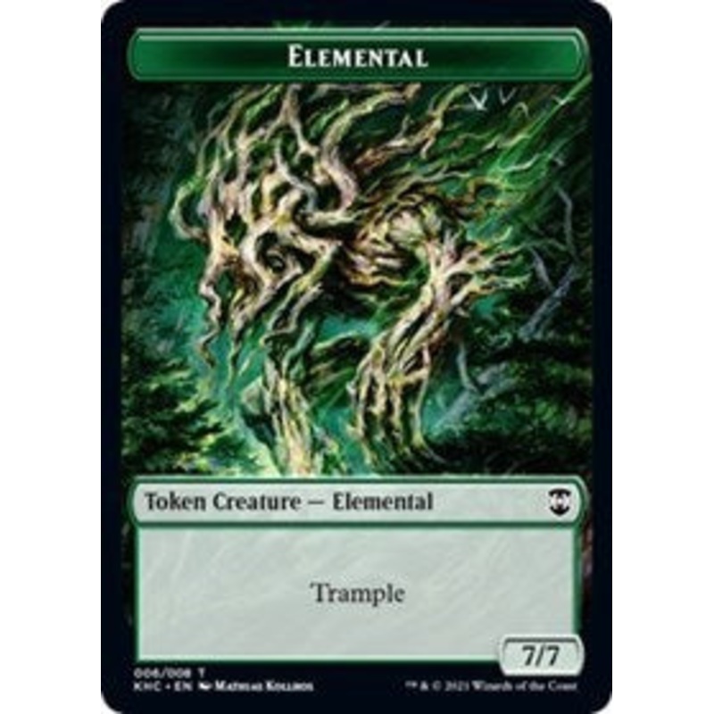 Elemental // Elf Warrior Double-Sided Token [Kaldheim Commander Tokens]