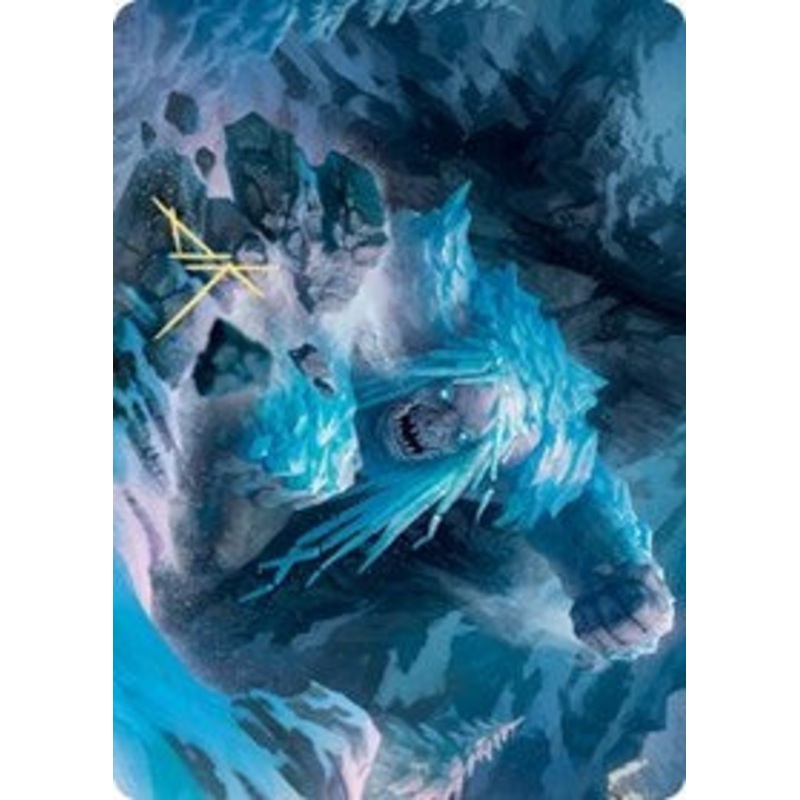 Icehide Troll Art Card (Gold-Stamped Signature) [Kaldheim Art Series]