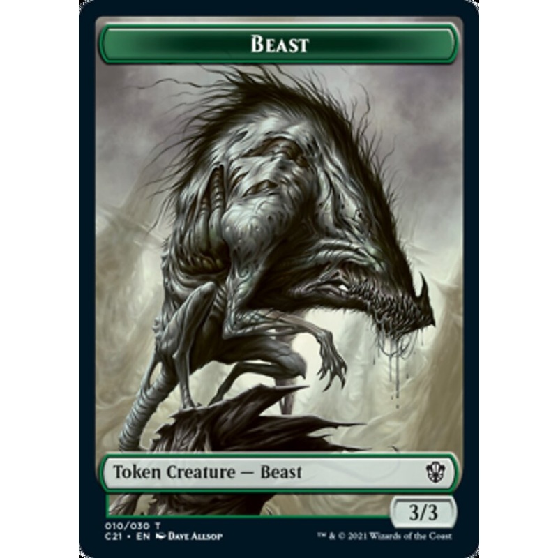Beast (010) // Fish Double-Sided Token [Commander 2021 Tokens]
