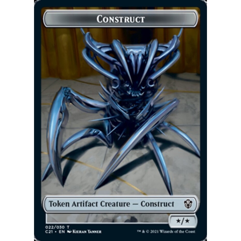 Construct (022) // Treasure Double-Sided Token [Commander 2021 Tokens]