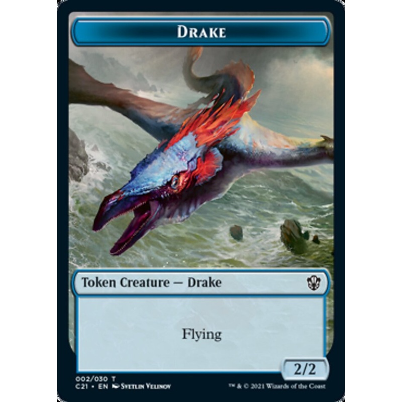 Drake // Elemental (002) Double-Sided Token [Commander 2021 Tokens]