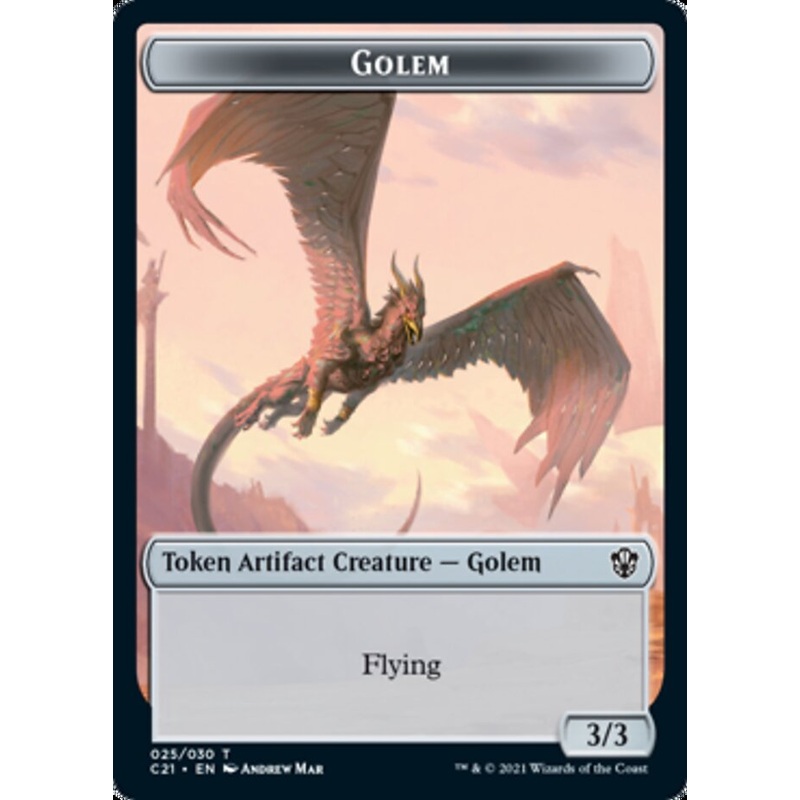 Golem (025) // Thopter Double-Sided Token [Commander 2021 Tokens]