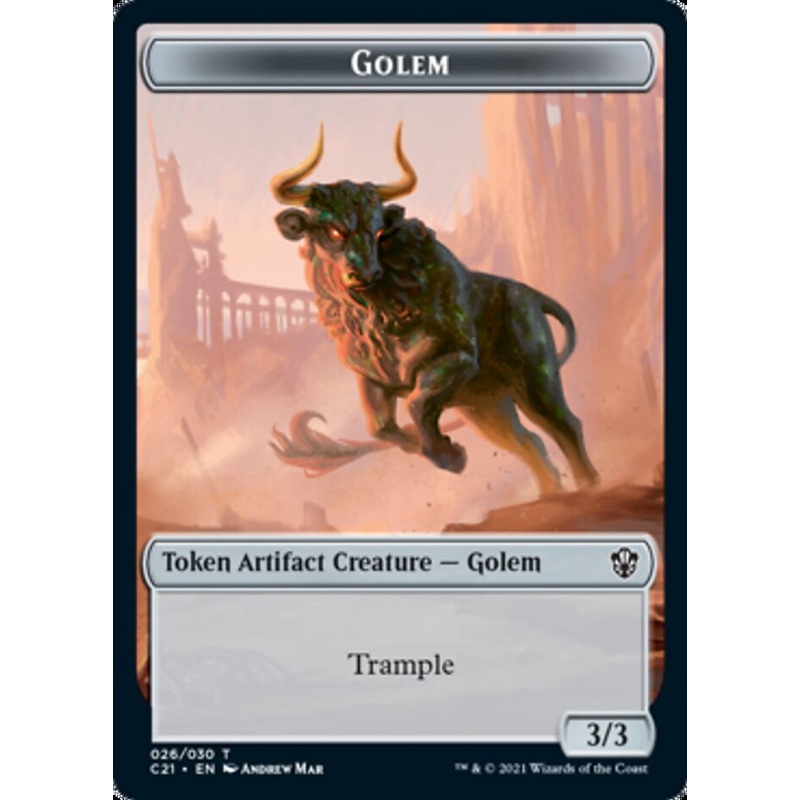 Golem (026) // Thopter Double-Sided Token [Commander 2021 Tokens]