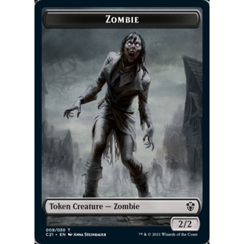 Zombie // Horror Double-Sided Token [Commander 2021 Tokens]