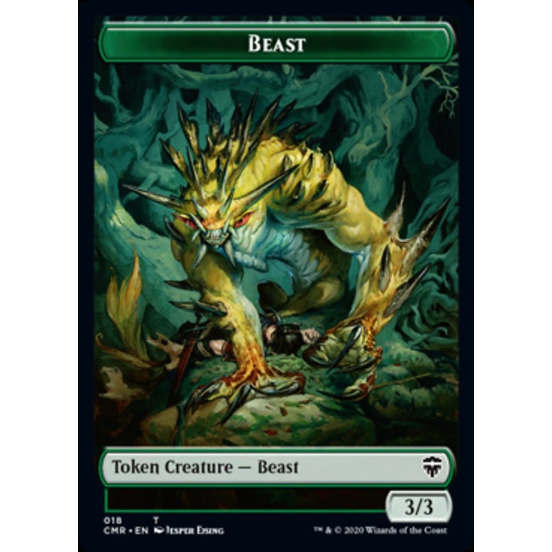 Beast (18) // Beast (19) Double-Sided Token [Commander Legends Tokens]
