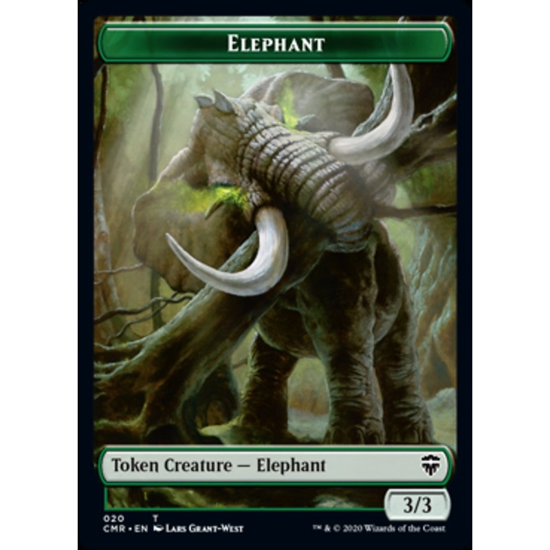 Elephant // Soldier Double-Sided Token [Commander Legends Tokens]