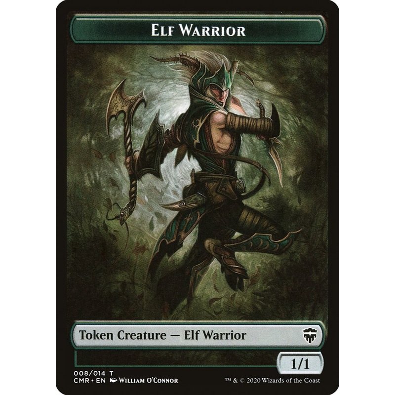 Elf Warrior // Rock Double-Sided Token [Commander Legends Tokens]