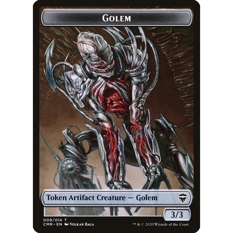 Golem // Zombie Double-Sided Token [Commander Legends Tokens]