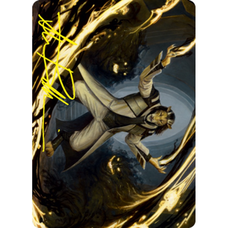 Leonin Lightscribe Art Card (Gold-Stamped Signature) [Strixhaven: School of Mages Art Series]