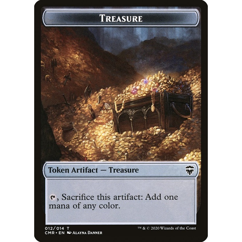 Treasure // Zombie Double-Sided Token [Commander Legends Tokens]