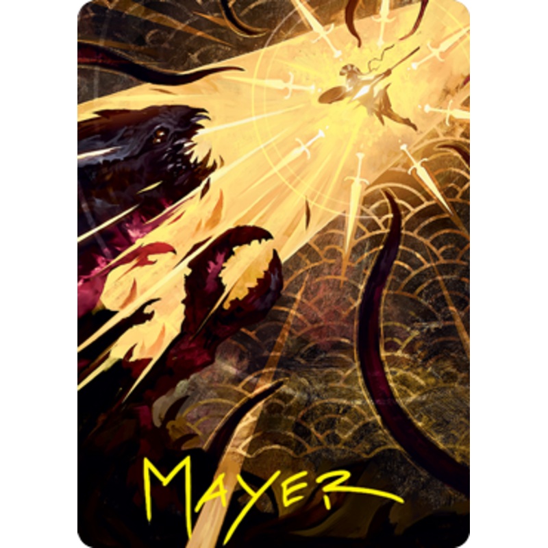 Defiant Strike Art Card (Gold-Stamped Signature) [Strixhaven: School of Mages Art Series]