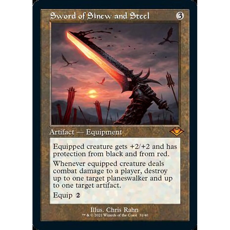Sword of Sinew and Steel (Retro Foil Etched) [Modern Horizons]