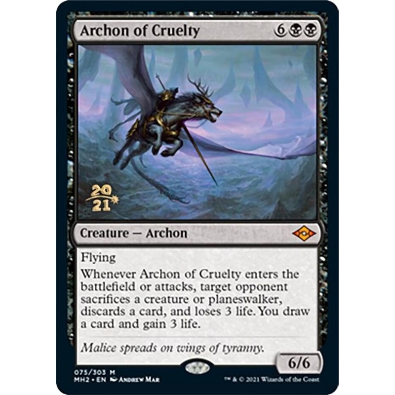 Archon of Cruelty [Modern Horizons 2 Prerelease Promos]