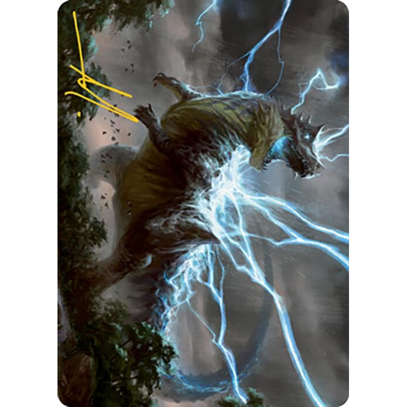 Thrasta, Tempest's Roar Art Card (41) (Gold-Stamped Signature) [Modern Horizons 2 Art Series]