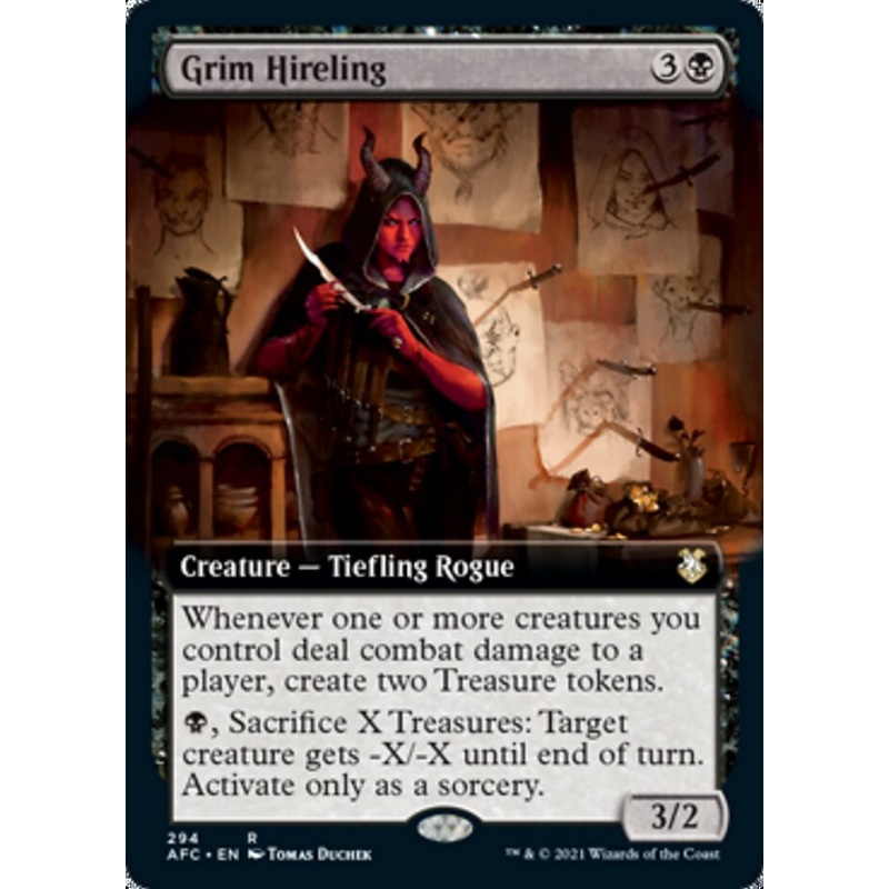 Grim Hireling (Extended Art) [Dungeons & Dragons: Adventures in the Forgotten Realms Commander]