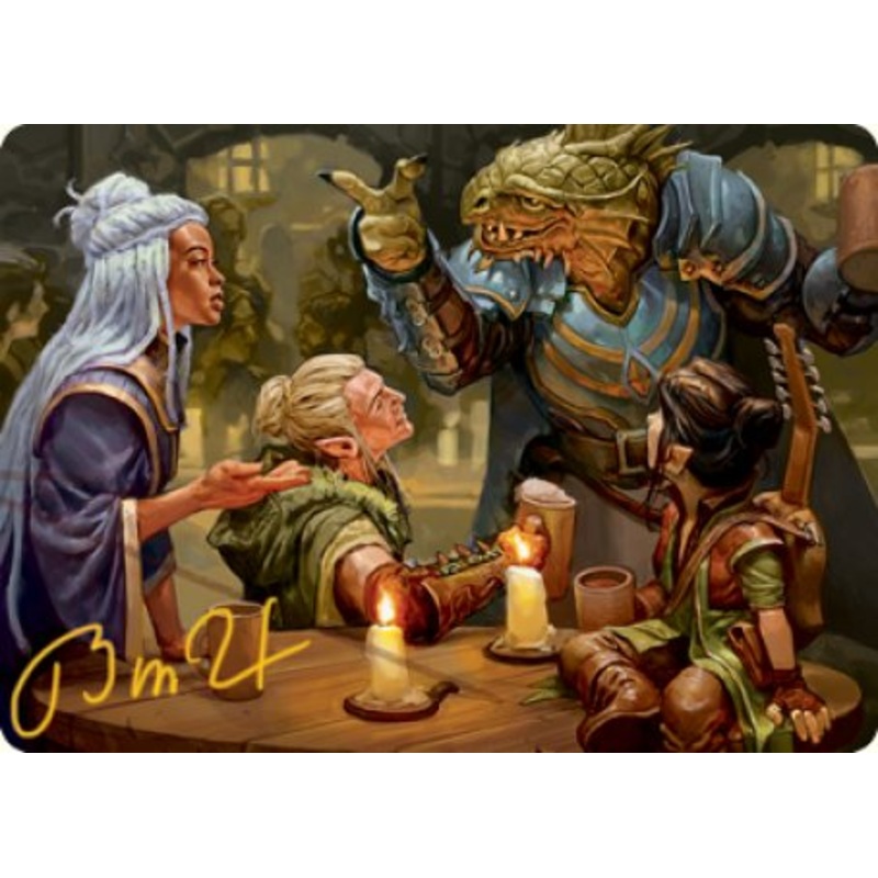 You Meet in a Tavern Art Card (Gold-Stamped Signature) [Dungeons & Dragons: Adventures in the Forgotten Realms Art Series]