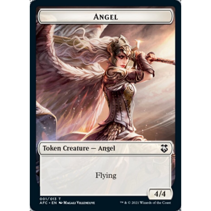 Angel // Saproling Double-Sided Token [Dungeons & Dragons: Adventures in the Forgotten Realms Commander Tokens]