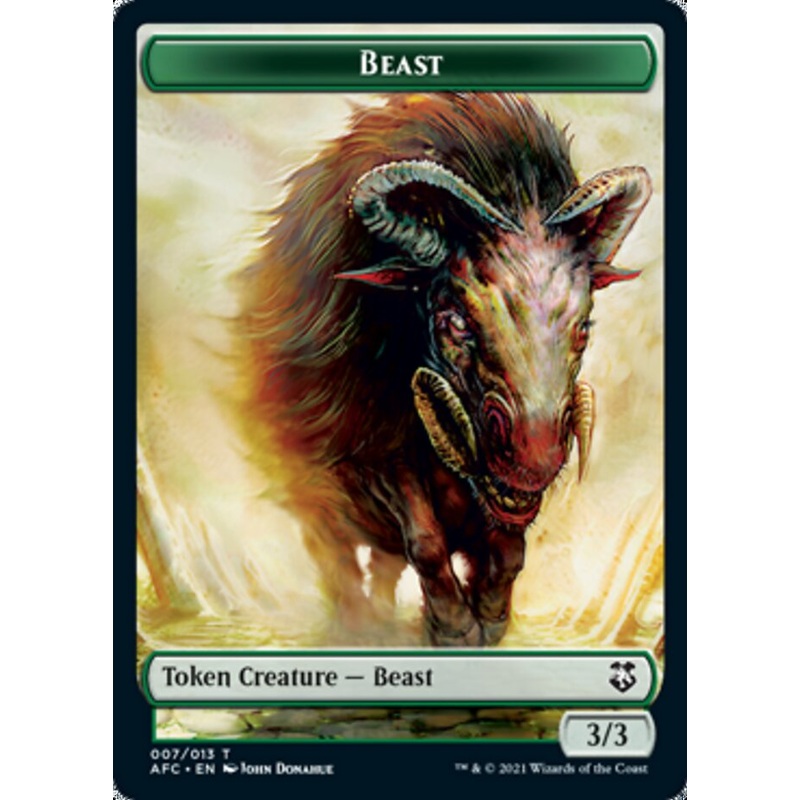 Beast // Dragon Spirit Double-Sided Token [Dungeons & Dragons: Adventures in the Forgotten Realms Commander Tokens]