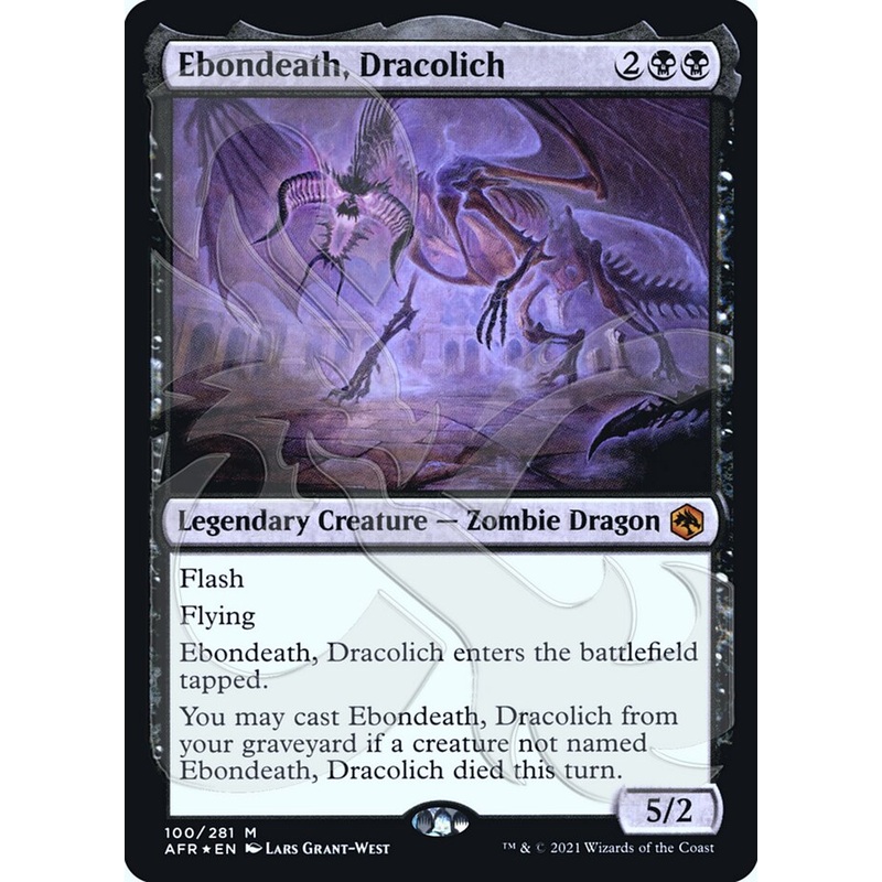 Ebondeath, Dracolich (Ampersand Promo) [Dungeons & Dragons: Adventures in the Forgotten Realms Promos]