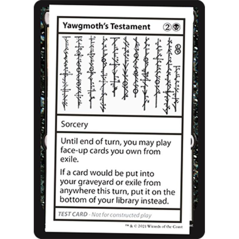Yawgmoth's Testament (2021 Edition) [Mystery Booster Playtest Cards]
