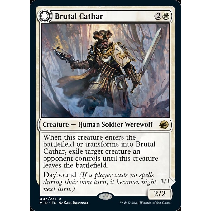 Brutal Cathar // Moonrage Brute [Innistrad: Midnight Hunt]