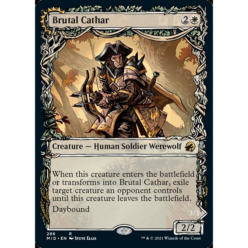 Brutal Cathar // Moonrage Brute (Showcase Equinox) [Innistrad: Midnight Hunt]