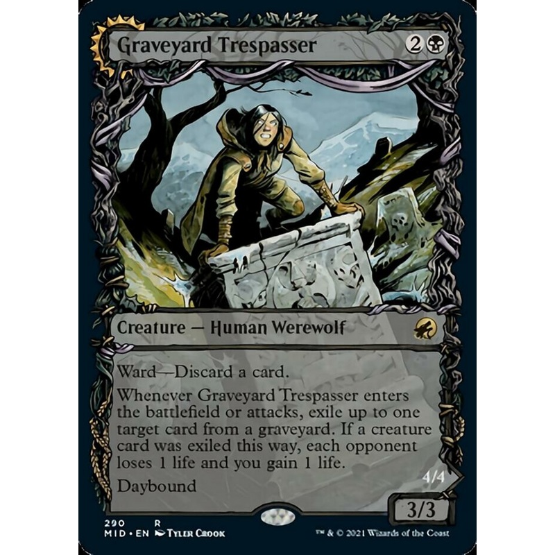 Graveyard Trespasser // Graveyard Glutton (Showcase Equinox) [Innistrad: Midnight Hunt]