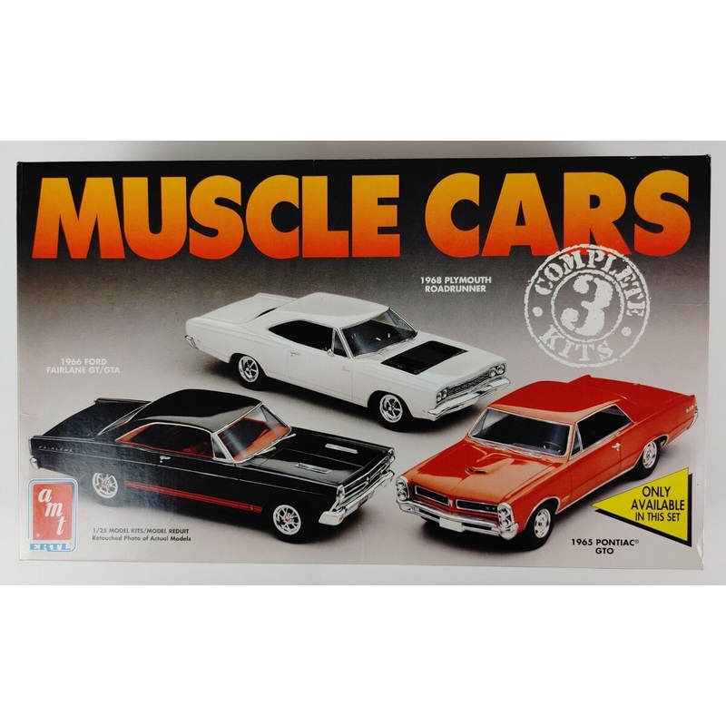 AMT 8123 Muscle Cars 3 Model Kits 65 GTO 66 Fairlane 68 Roadrunner (new sealed)