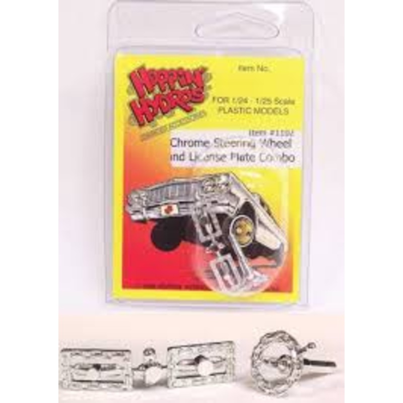 HOPPIN HYDROS 1102 Chrome Chain Steering Wheel & License Plate Combo