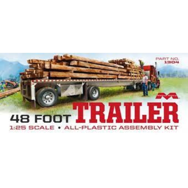 MOEBIUS 1304 48' Flatbed Trailer w/Cambered Deck 1/25
